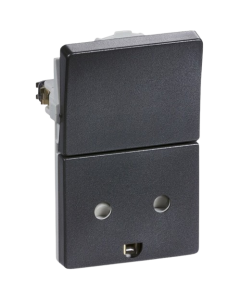 Lk fuga stikkontakt koksgrå m/jord 1 1/2 modul m/afbryder