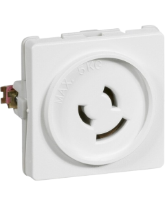 Lk fuga lampestik hvid 1 modul/2 p med jord